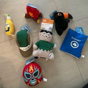 7 new dog toys plush squeaky